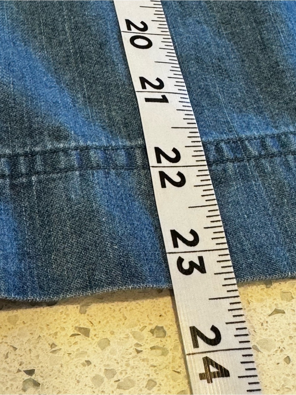 Ann Taylor Chambray Peasant Blouse Blue Long Sleeve Cotton Top Medium/Large - Picture 8 of 9
